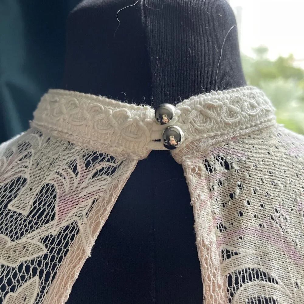 L’atiste by Amy Lace Tassel Romper-Cream/Blush Lined Size:  S - Picture 9 of 16